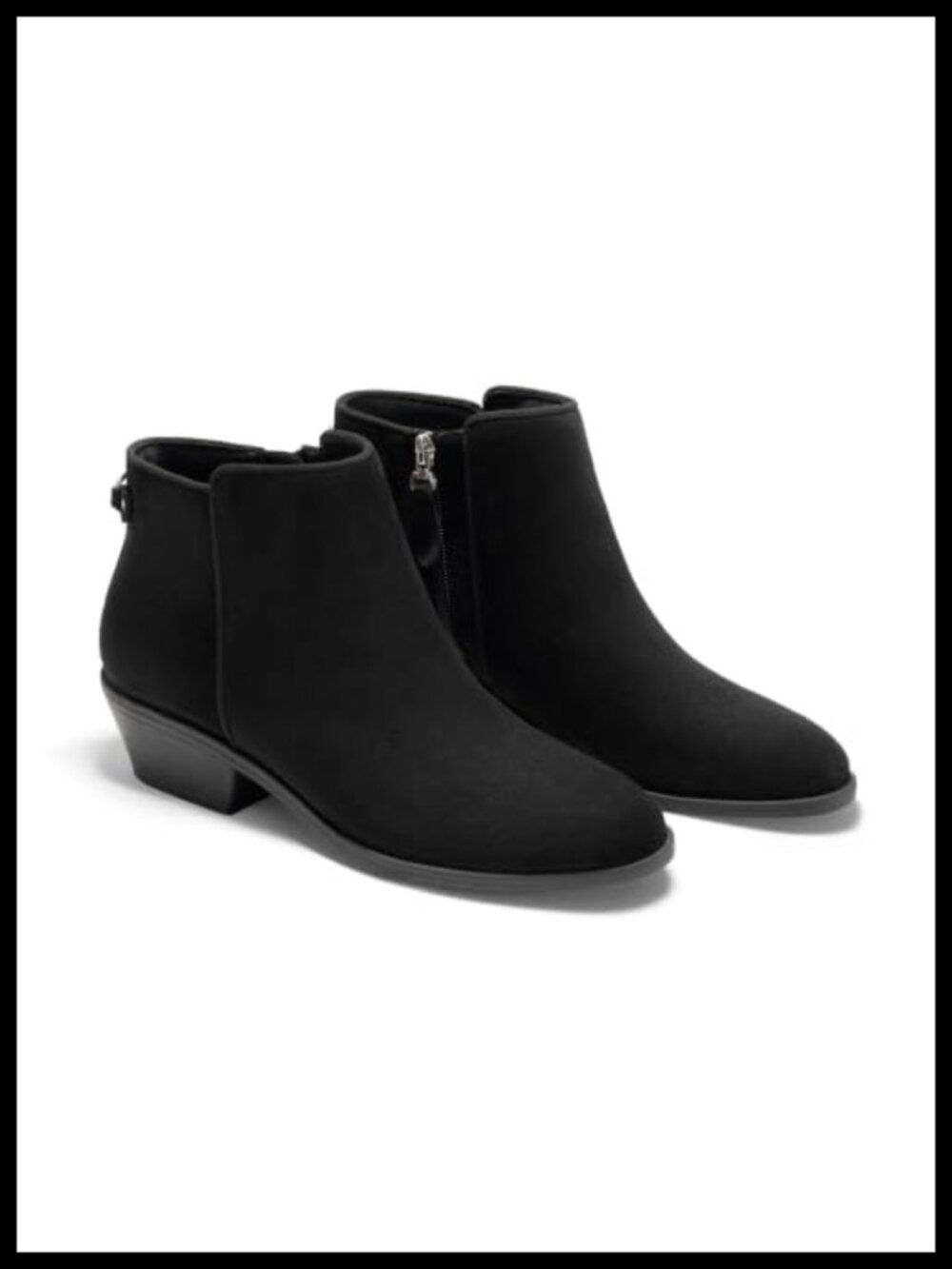 Coutgo Womens Ankle Boots Chunky Low Heel Side Zipper Fall Dress Booties